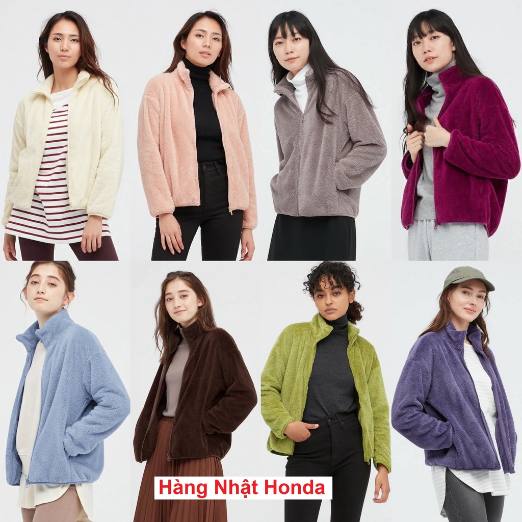 Áo Khoác Lông Cừu 2 Mặt Khóa Kéo Nữ Uniqlo - Nhật Bản
