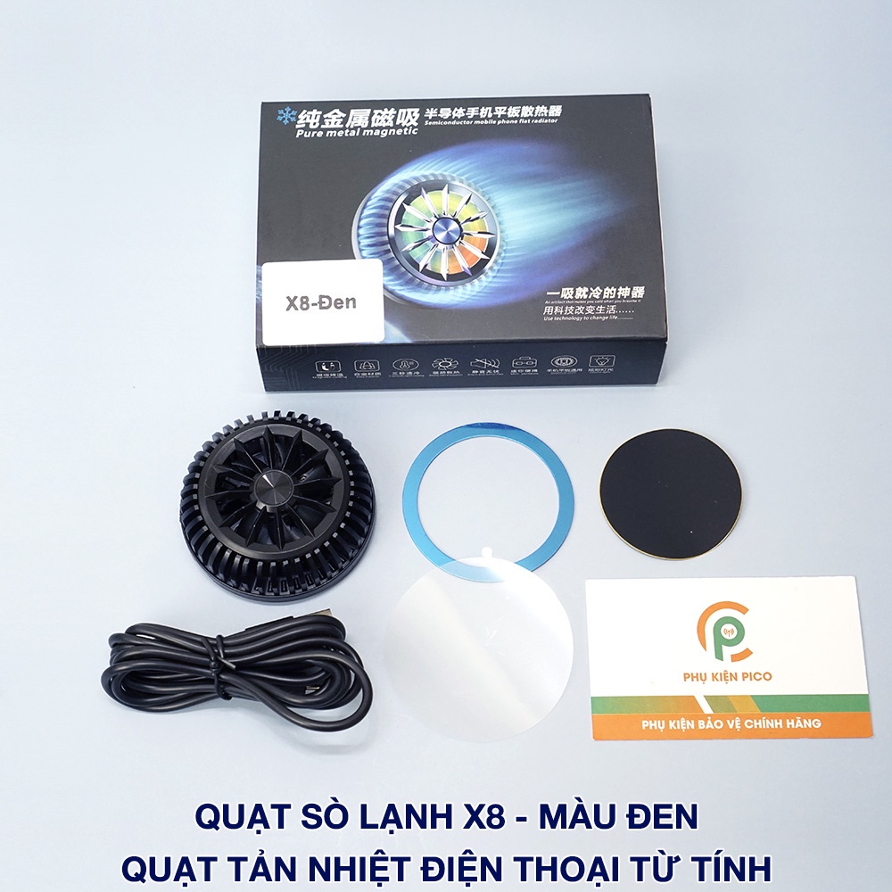 Quạt tản nhiệt điện thoại sò lạnh X12 hút nam châm sạc không dây led RGB - Quạt tản nhiệt Ipad