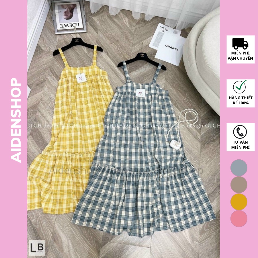 Váy bầu thiết kế hai dây Aidenshop đầm bầu mùa hè mát mặc nhà