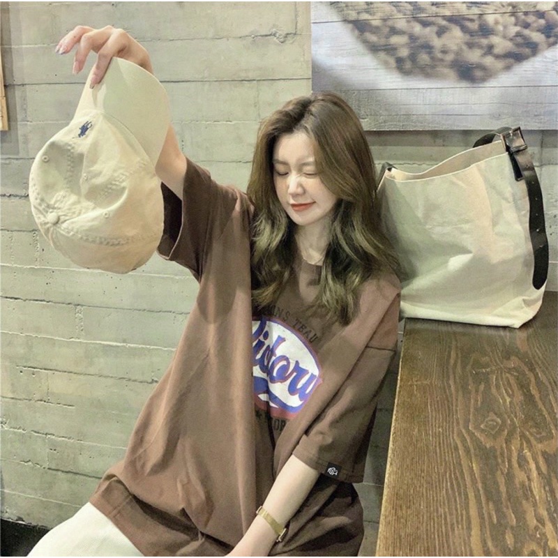 Áo thun phông logo tay nam nữ PINK tay lỡ form rộng VICTORY Unisex