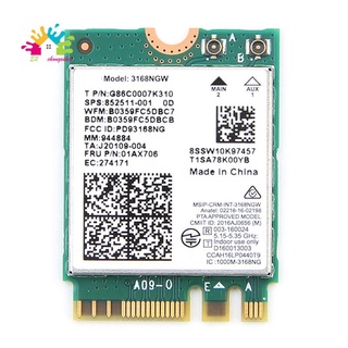 Card WiFi Băng Tần Kép Không Dây Cho Intel 3168 3168NGW 433Mbps Bluetooth 4.2 802.11Ac NGFF Thẻ