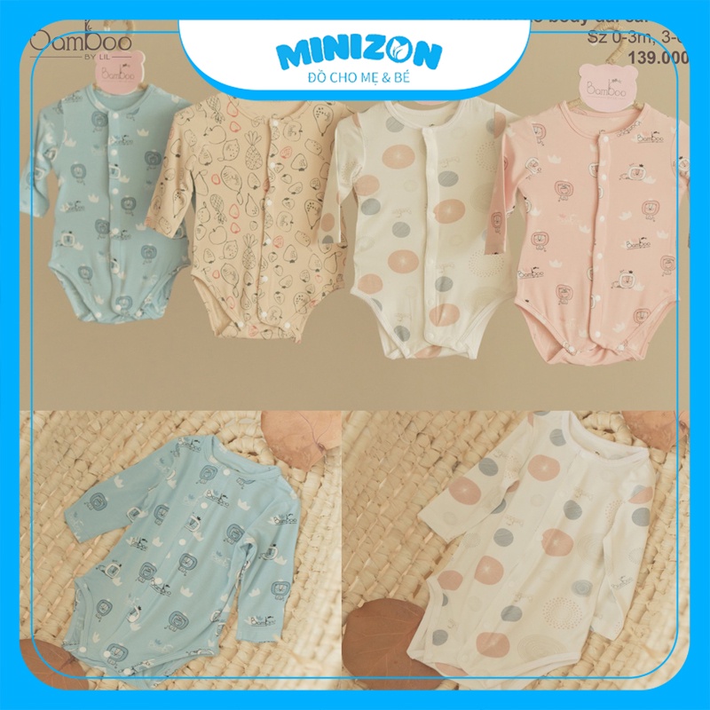 Body Chíp Dài Tay Bamboo Sợi Tre Siêu Mềm Mịn Cho Bé | Minizon Kids