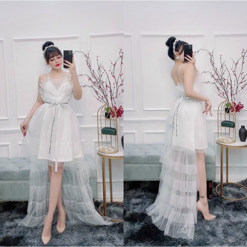 ĐẦM KIM TUYẾN ĐUÔI TÔM NHÚNG TẦNG ( ẢNH THẬT 1000% )