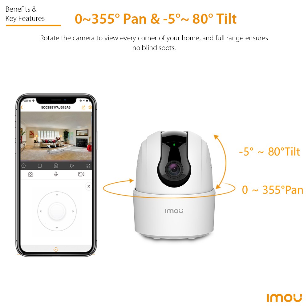 Camera an ninh Imou Ranger 2C không dây Wifi 1080P IP 360 nhận diện người quan sát ban đêm cho trẻ em