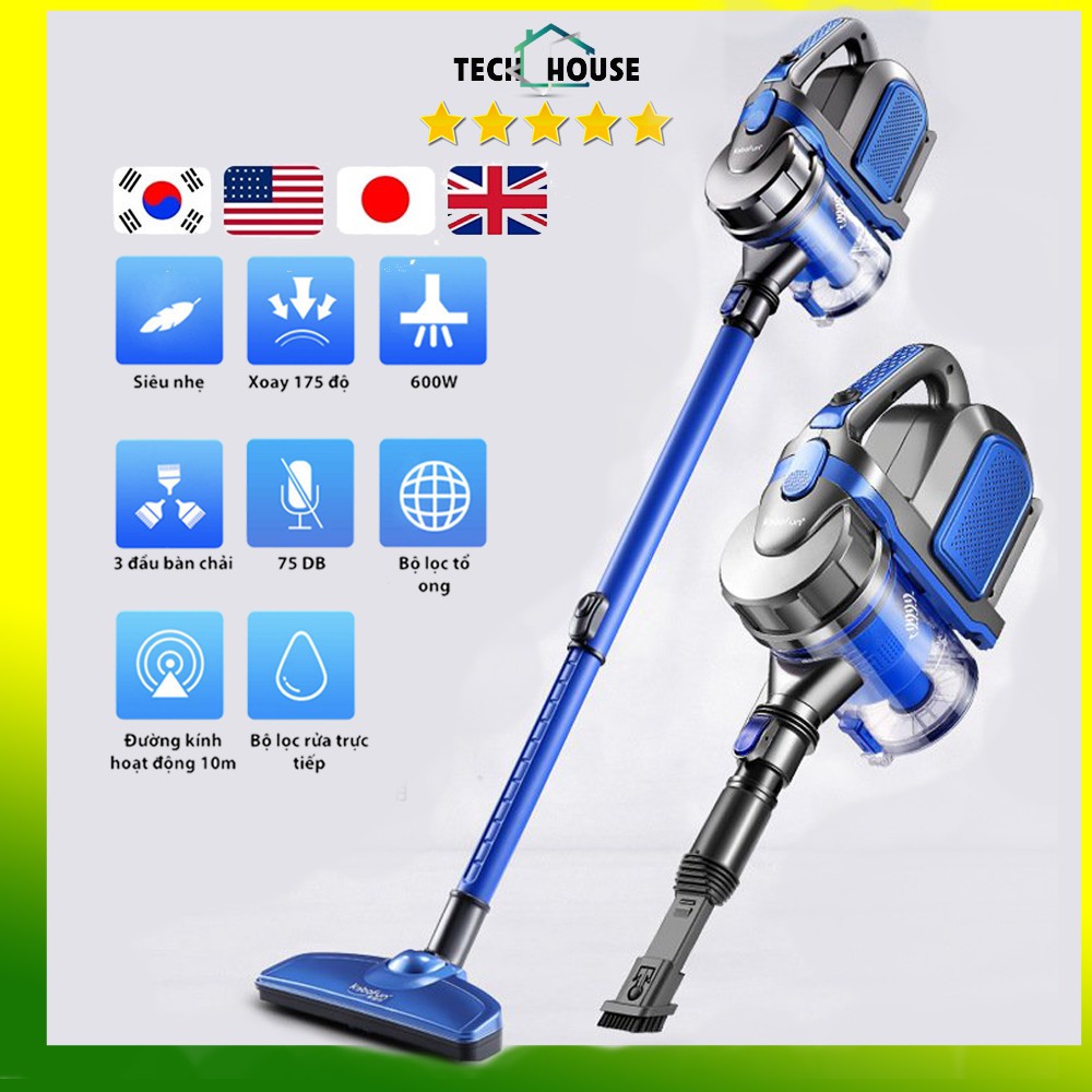 [Mã ELMS5 giảm 7% đơn 300K] Máy Hút Bụi Cầm Tay KB - F08 Thế Hệ Mới 600W bộ lọc có thể rửa nước