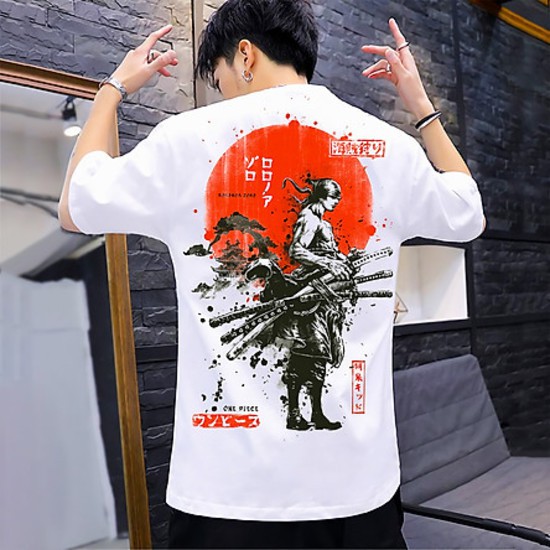 Áo thun nam nữ OnePiece ZORO ATT-01, Áo thun Anime Manga One Piece Monkey D. Luffy Unisex Nam Nữ