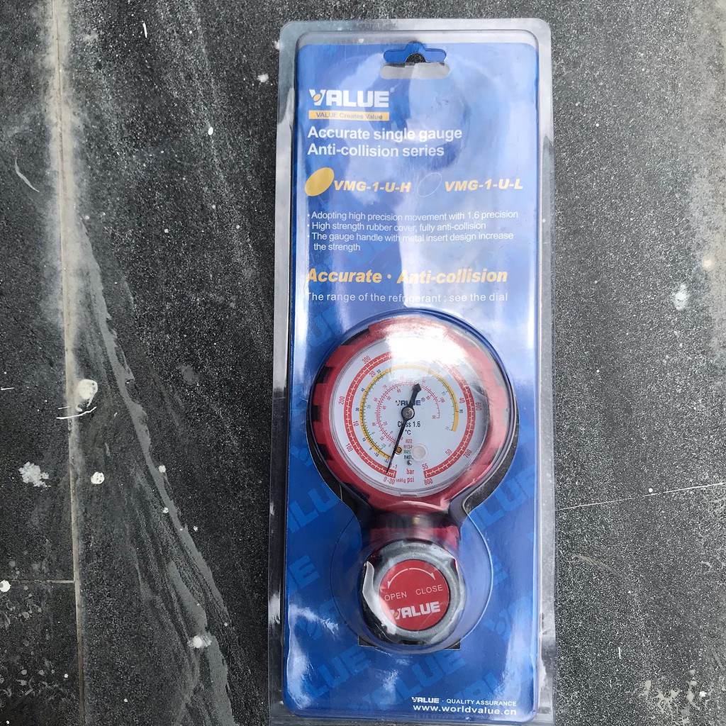 Đồng hồ đo nạp gas đơn hãng VALUE Cao áp - Hạ áp VMG-1-U-H VMG-1-U-L AC