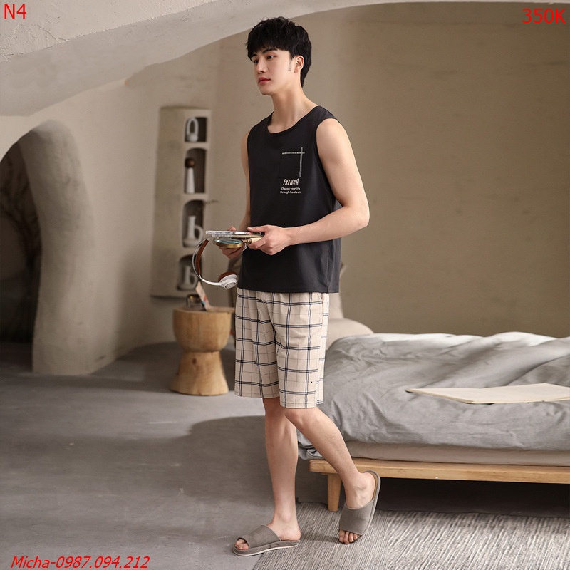 Bộ mặc nhà nam kiểu dáng sát nách - N4