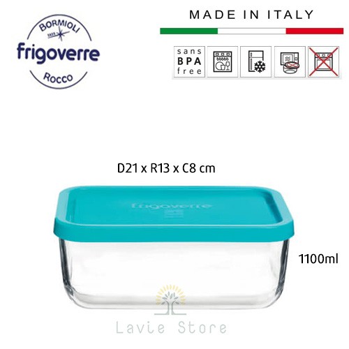 Hộp thuỷ tinh chữ nhật Frigoverre 1100ml (Bormioli Rocco)