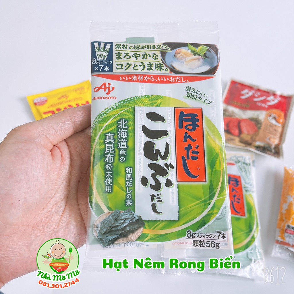 Hạt nêm Nhật Ajinomoto - Nêm rong biển - Nêm Cá thu - Nêm Bò Desang- Nêm Tảo bẹ - Nêm Nấm CJ - Nêm Cá Cơm - Nhà Mỡ Mỡ