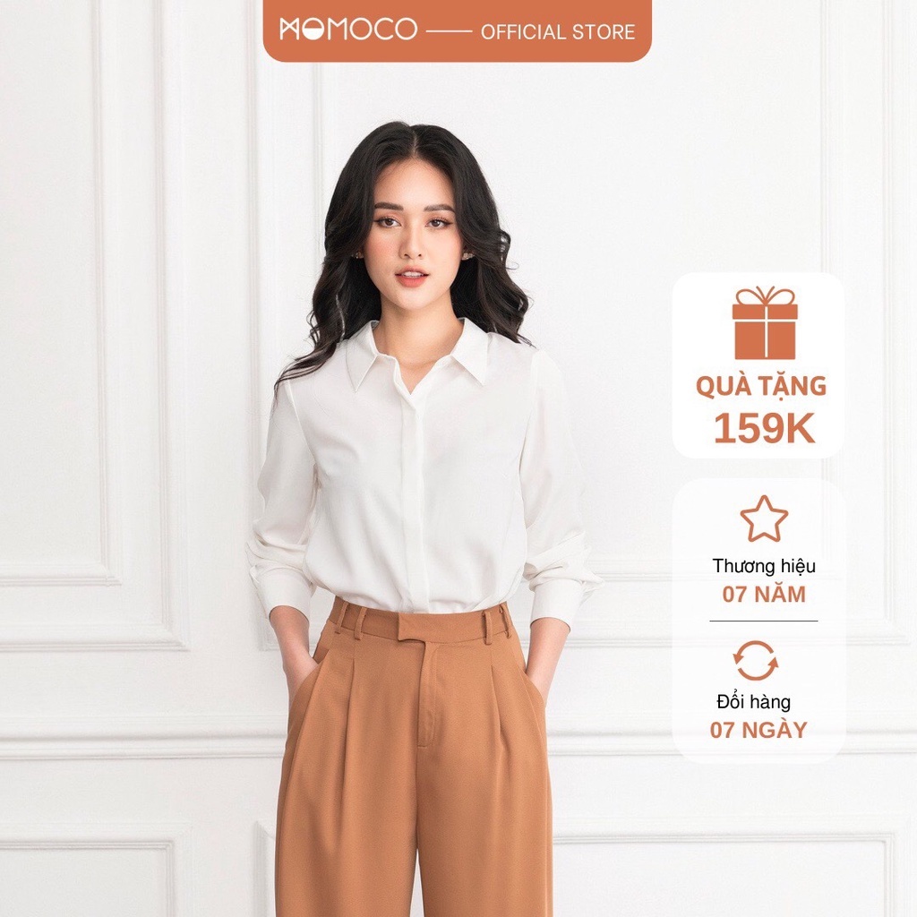 Áo sơ mi dài tay nữ ESSENTIALS The Everyday Shirt MOMOCO chất liệu cát mịn mềm mại không xù M2770