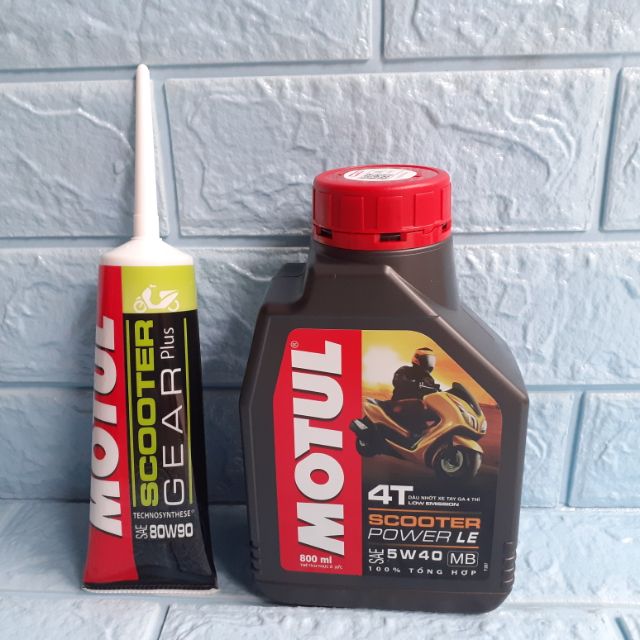 Bộ Sản Phẩm MOTUL POWER LE 5W40 SCOOTER MB và MOTUL GEAR PLUS OIL 80W90