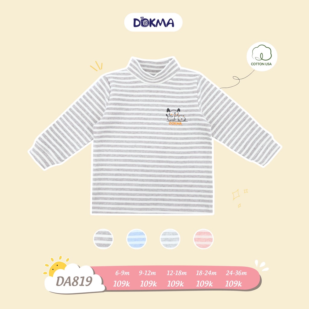 (6-36M) Áo cổ 3p vải cotton dày vừa cho bé DA819 - DOKMA