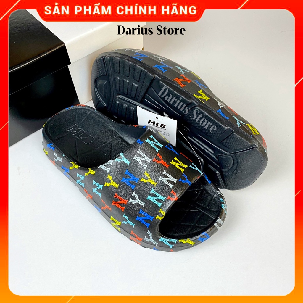 Dép Bánh Mì 𝐌𝐋𝐁 UNISEX Đế Cao 5CM Quai Ngang Nam Nữ thiết kế cá tính, Hot Trend Màu Đen NY Màu