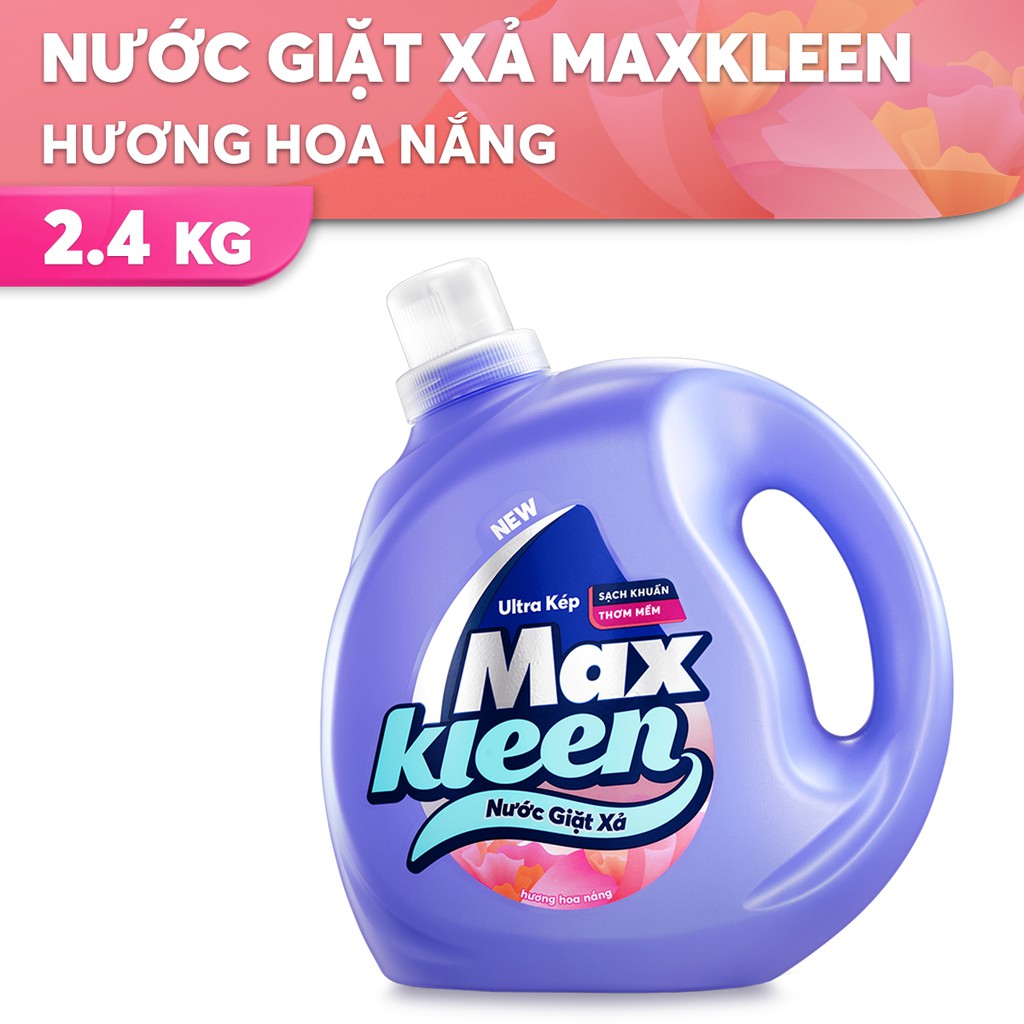 Can Nước giặt xả Maxkleen 2,4kg-Hương Hoa Nắng