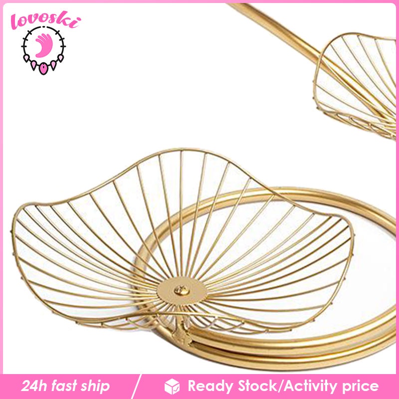 Giá đỡ trái cây 3 tầng hình lá sen bằng sắt