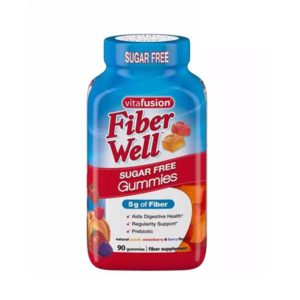 Kẹo Dẻo Vitafusion Fiber Well Gummies hương Strawberry & Berry 90v Mỹ 03/2022 - Cho người ăn kiêng
