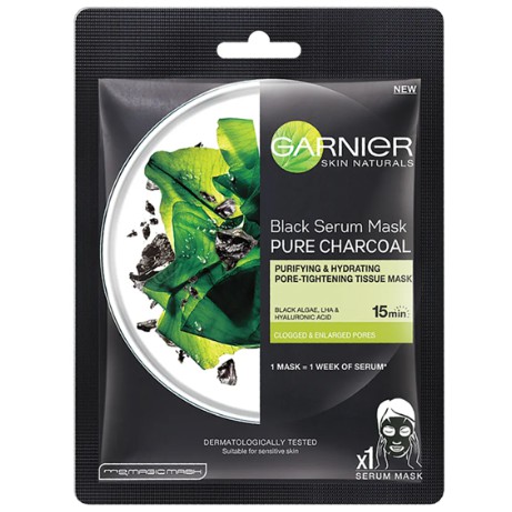Mặt nạ serum Thải độc da Than Hoạt Tính​  & Tảo biển​ - Garnier Black Serum Mask Pure Charcoal Purifying & Hydrating