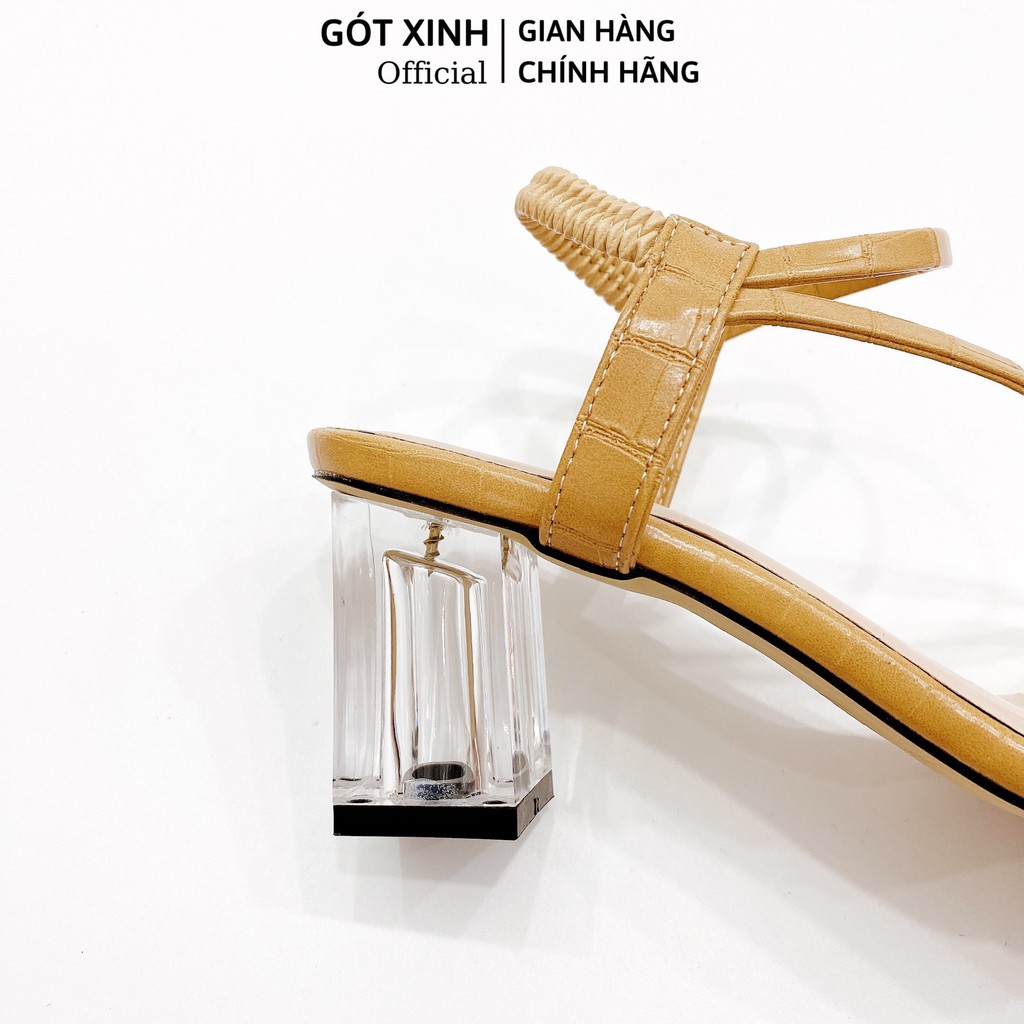 Giày sandal cao gót nữ GÓT XINH GD13 quai mảnh gót mika trong cao 5cm