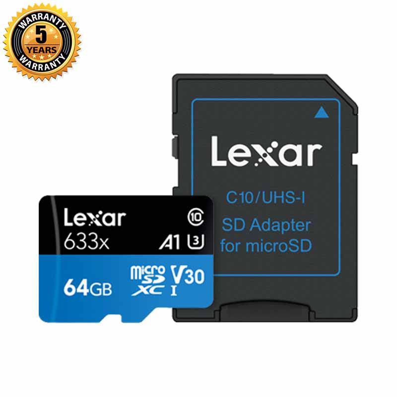 Thẻ nhớ Lexar 64GB Micro SDHC 633X-U3 (95MB/s) dùng cho máy ảnh, flycam, camera hành động-chính hãng BH 5 năm