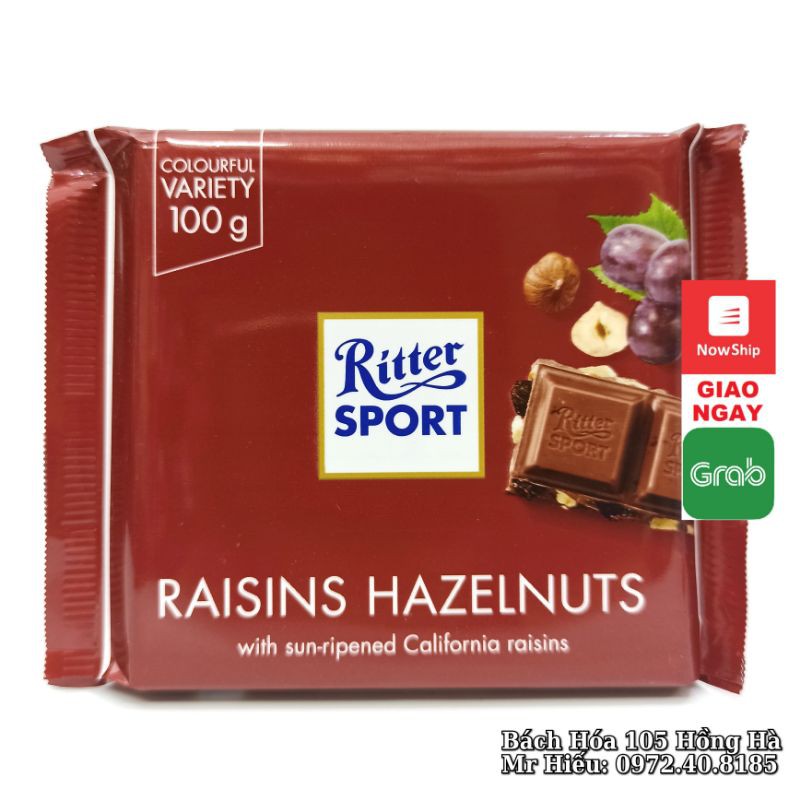 [T8/2021] Socola Ritter Sport thanh 100g