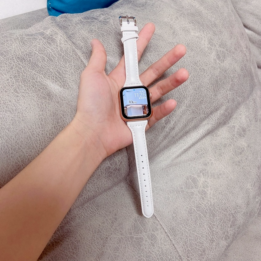 Dây Da Mỏng Cho Đồng Hồ Thông Minh Apple Watch Series 6 Se 2 5 4 3 2 1 For Iwatch 42mm 38mm 40mm 44mm