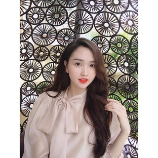sơ tơ cổ nơ dài tay cao cấp ruby