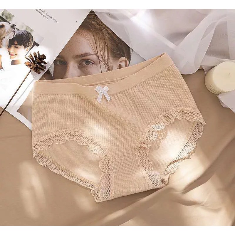 Quần Lót Cotton Ren nơ cài trước 💖Xuu Design💖 Quần lót kháng khuẩn chất liệu co giãn thấm hút mồ hôi QC02 | BigBuy360 - bigbuy360.vn