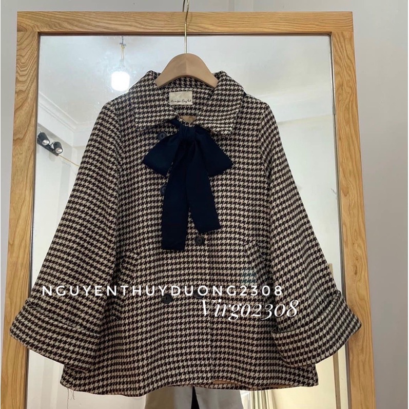 [HÀNG SẴN]ÁO DẠ CỔ NƠ RỜI HOẠ TIẾT ZICZAC 8 CÚC SIÊU XINH | BigBuy360 - bigbuy360.vn