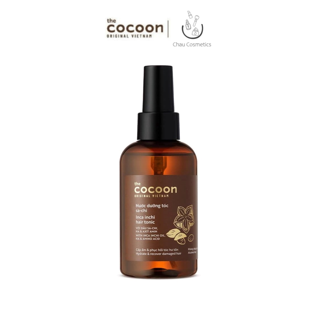 Nước xịt dưỡng tóc Sachi Cocoon giúp cấp ẩm mềm mượt tóc, phục hồi hư tổn và tẩy da chết da đầu sa-chi