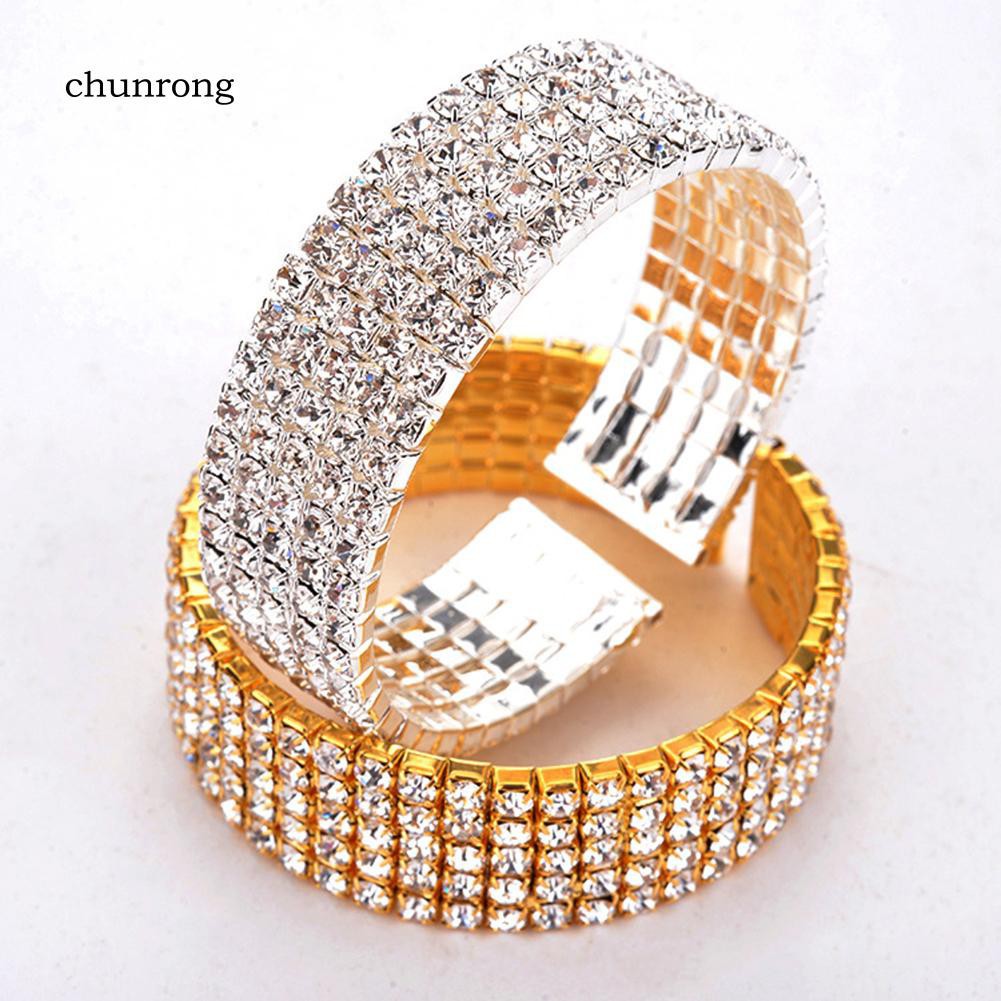 Vòng Đeo Tay 5 LớP ĐíNh Kim Cương Giả LấP LáNh ThờI Trang Cho Nữ