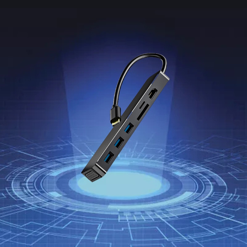 Đầu Đọc Thẻ Nhớ 5GB 512G SD TF Nhiều Cổng Type C USB Hub 7 Trong 1 VGA USB3 0