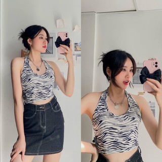 ÁO CROPTOP YẾM▪Chất liệu thun gân