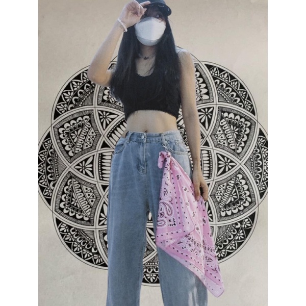 Khăn bandana vuông mini size 53cm hoạ tiết paisley - Maben