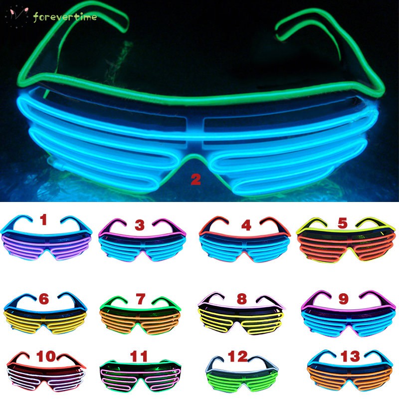 #kính# LED Sunglasses Flashing EL Wire Luminous Light Up Neon Glasses Costumes Party Decorative Lighting Activing Props Gifts