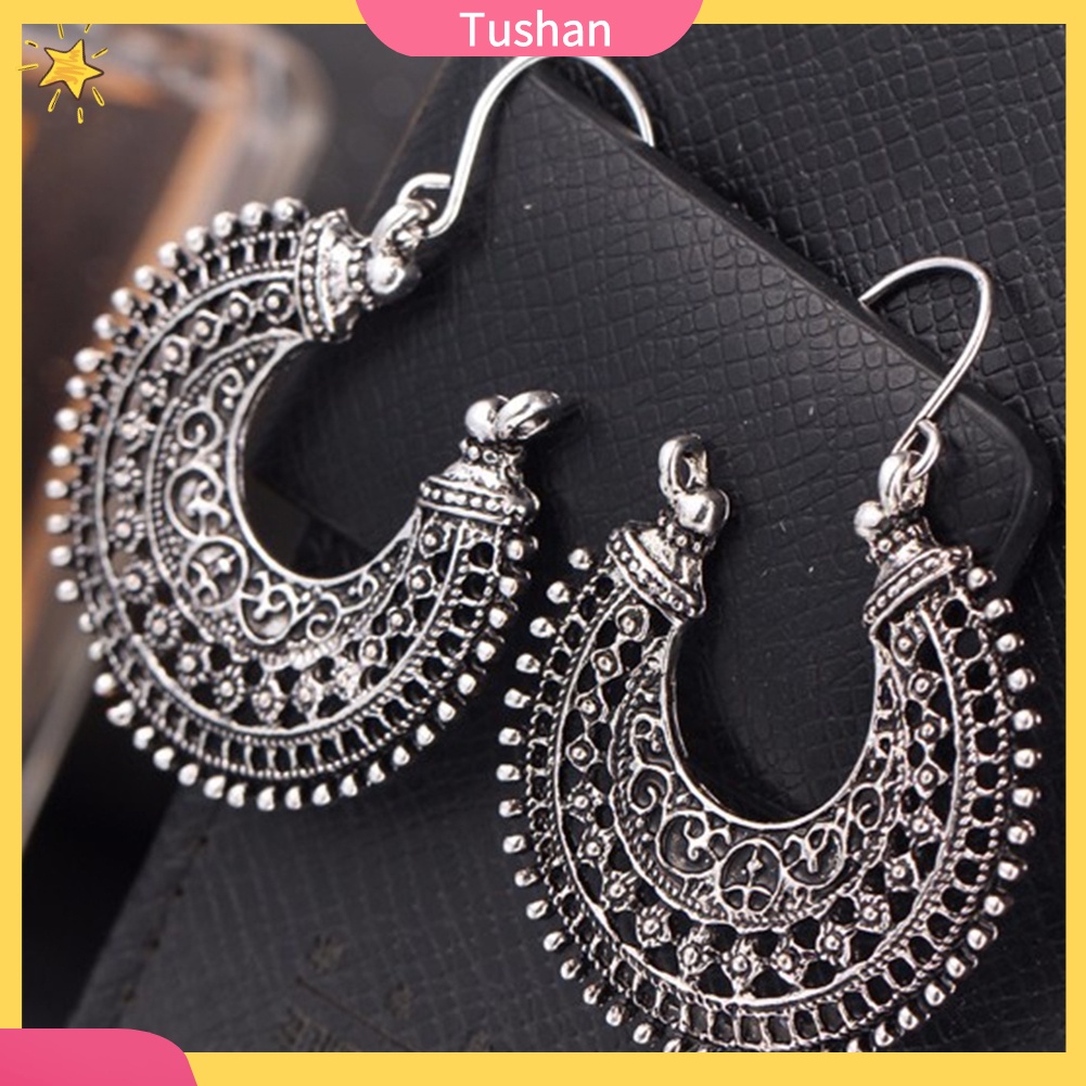 Hoa Tai Kim Loại Dáng Chữ U Phong Cách Retro