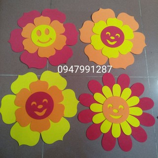 Hoa xốp dán trang trí mầm non