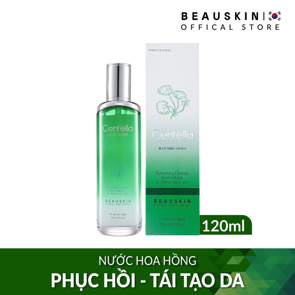 NƯỚC HOA HỒNG PHỤC HỒI TÁI TẠO DA BEAUSKIN CENTELLA CICA 120ml Chiết Xuất Rau Má Hàn Quốc