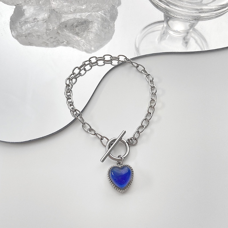 Vòng Tay Mặt Trái Tim Thay Đổi Màu Sắc Theo Nhiệt Độ Bằng Hợp Kim Thời Trang Cho Nữ