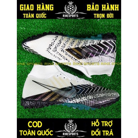 ĐÁ GIÀY BÓNG ĐÁ NHÂN TẠO (TF) Mercurial Vapor 13 PRO MÀU TRẮNG XÁM HÀNG SUPER THAILAND