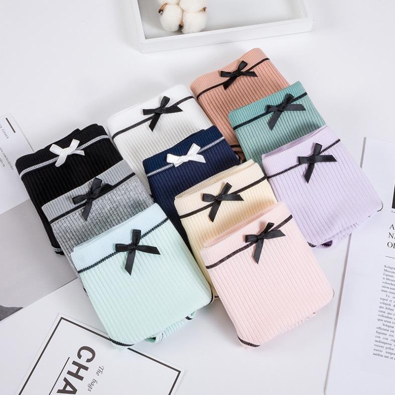 Quần Lót Nữ Tăm xuất Nhật Viền Kẻ Phối Nơ - LADY