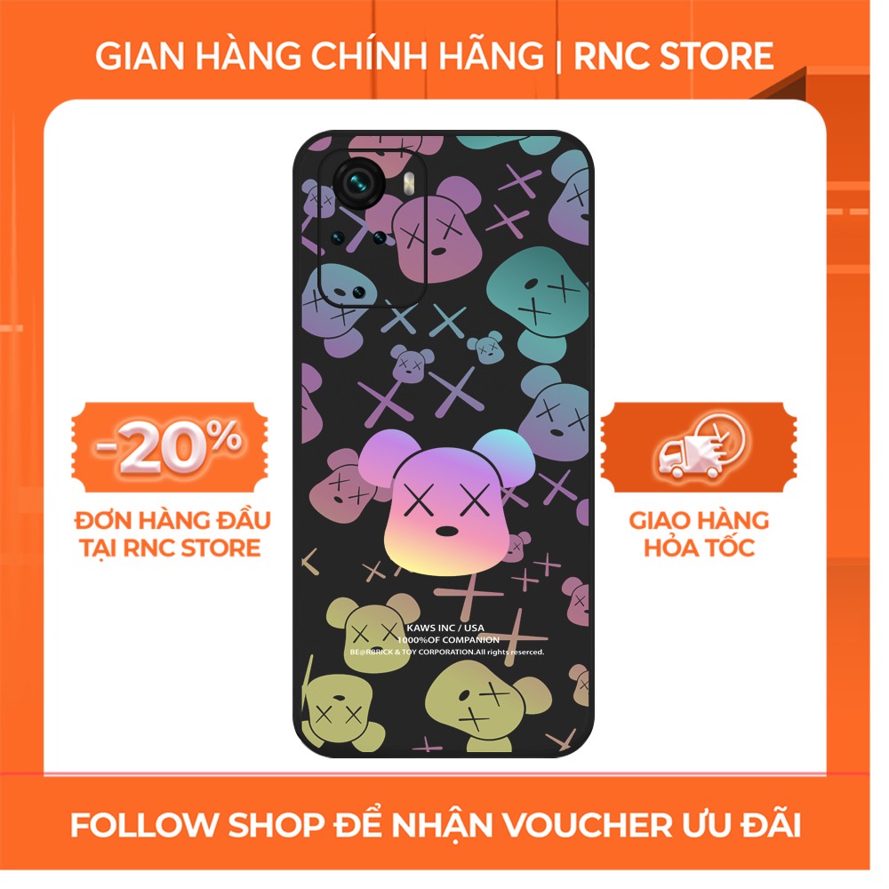 Ốp lưng Xiaomi Redmi Not 8/Redmi 9T/Poco X3/....dẻo cạnh vuông bảo vệ camera hình Bearbrick cầu vồng