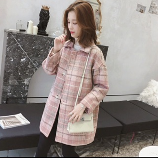 Áo dạ kẻ caro hồng