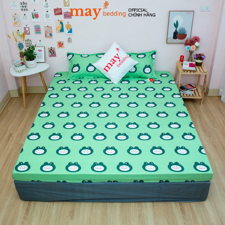 Ga gối poly cotton May Bedding kèm 2 vỏ gối nằm cho đệm kích thước m6 hoặc m8x2m