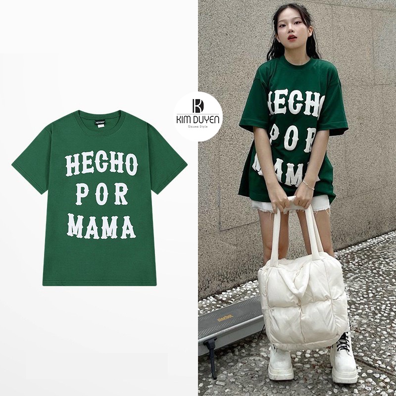 Áo Thun 3158 POR MAMA Xanh Rêu Áo Phông In Chữ 3158 Form Rộng Tay Lỡ Dáng Oversize Nam Nữ Chất Vải Dày Dặn Mặc Mát Mẻ