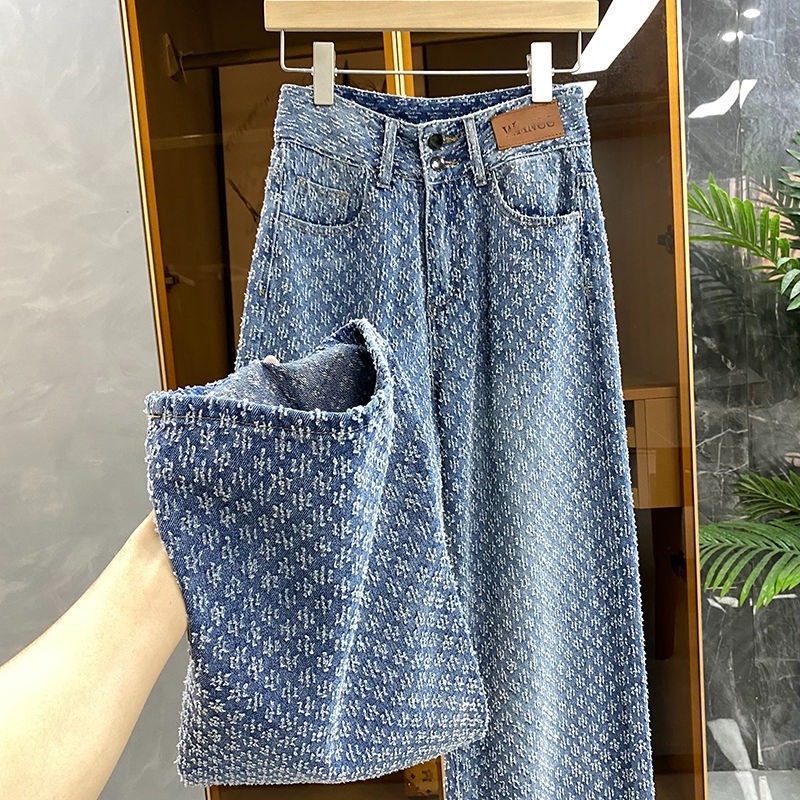 Quần Jean Nữ Ống Rộng Lưng Cao Dễ Phối Đồ Thời Trang Mùa Thu 2022 Mới