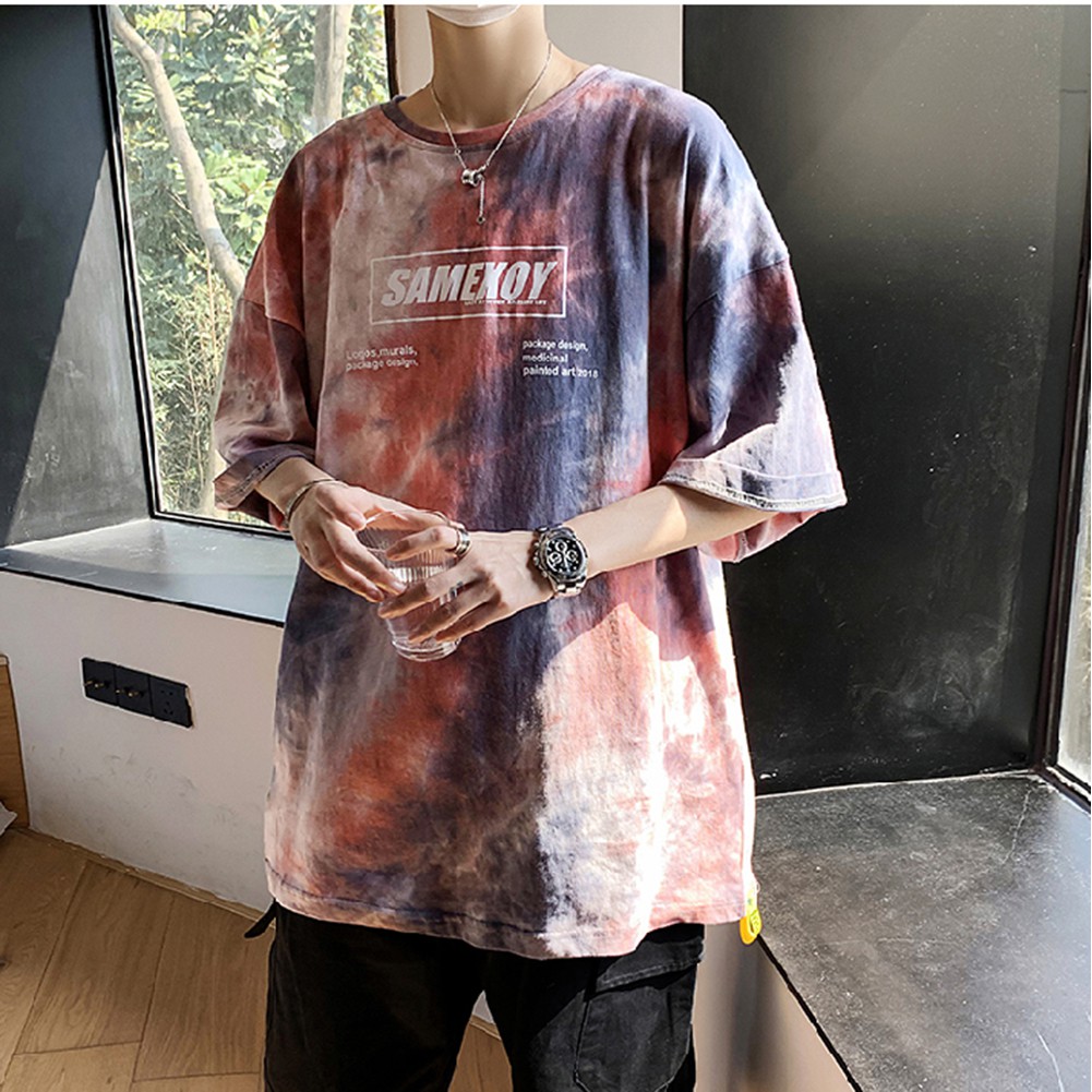 Áo Thun Nam Ngắn Tay SAMEXOY In Loang Hai Màu Cá Tính Style Hàn Quốc ZENKODLMEN AO TOP NAM 90000168