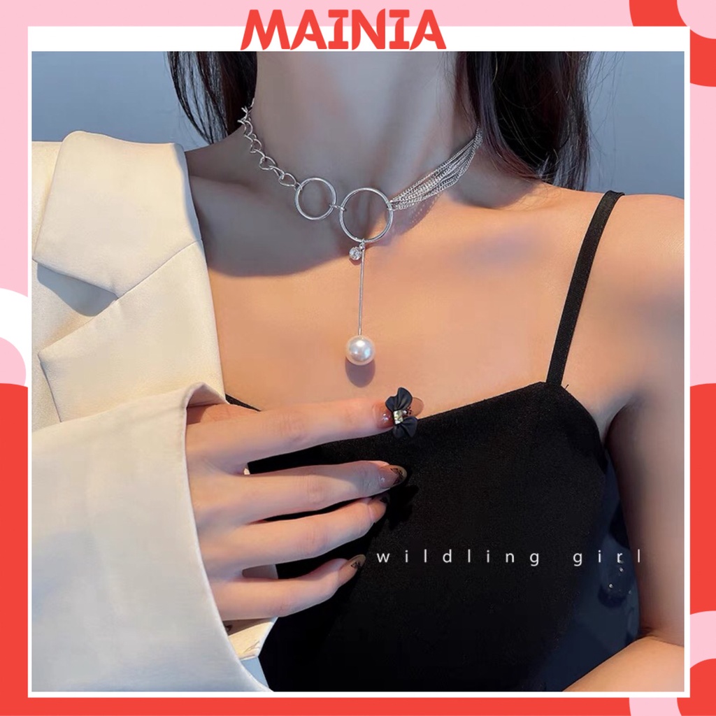 Dây Chuyền Hàn Quốc Thời Trang Phối Khoen Tròn Cá Tính Mainia Shop