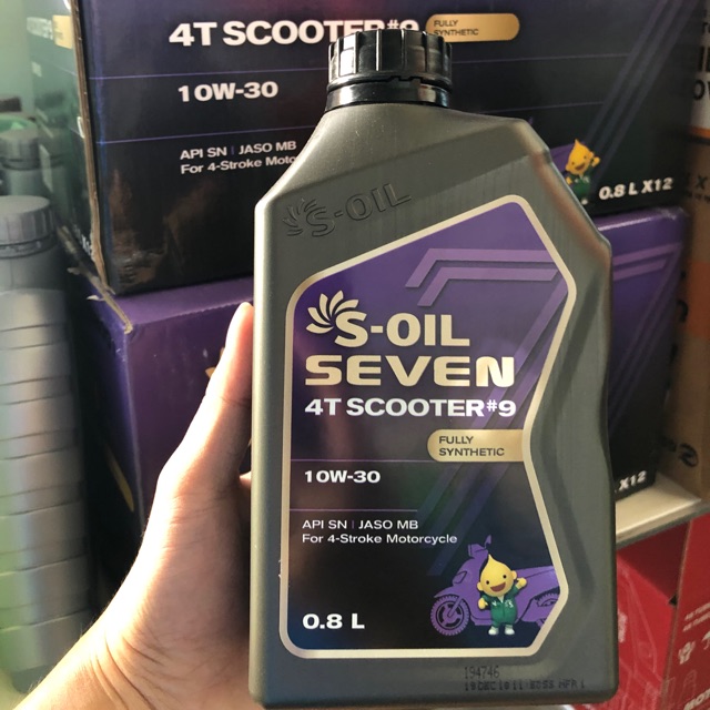 S-oil 4T Scooter Fully Synthetic 0.8L API SN Jaso MB Nhập khẩu Hàn Quốc