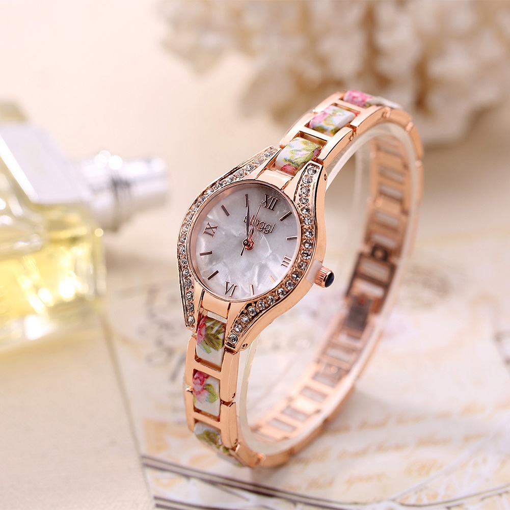 MACmk Rhinestone Slim Band Women Lady Elegant Bracelet Wrist Watch Charming Gift